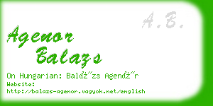 agenor balazs business card